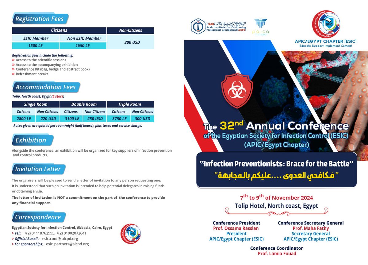 32nd Annual Conference of the Egyptian Society for Infection Control (APIC\/Egypt Chapter)