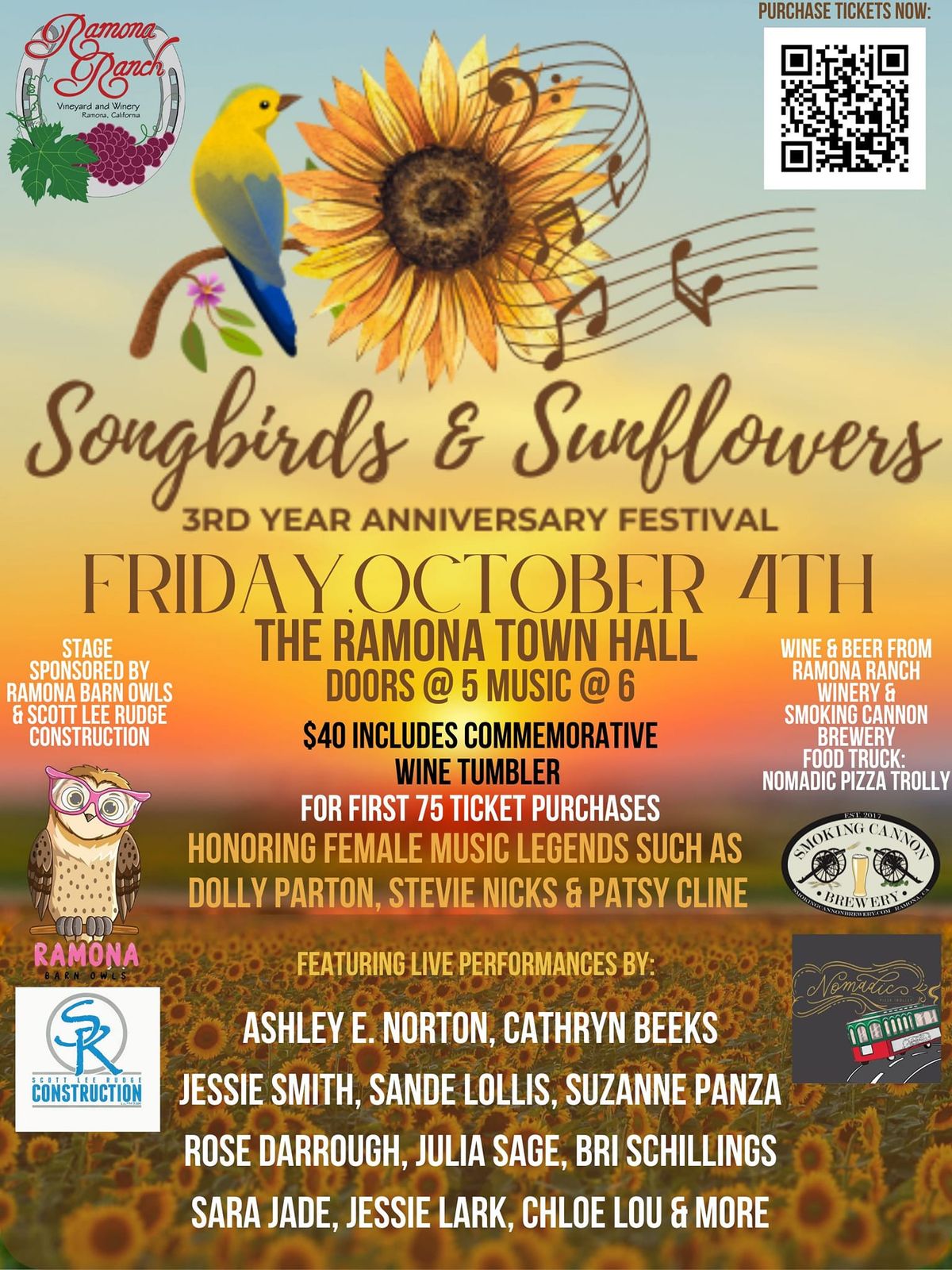 Songbirds & Sunflowers Anniversary Festival 