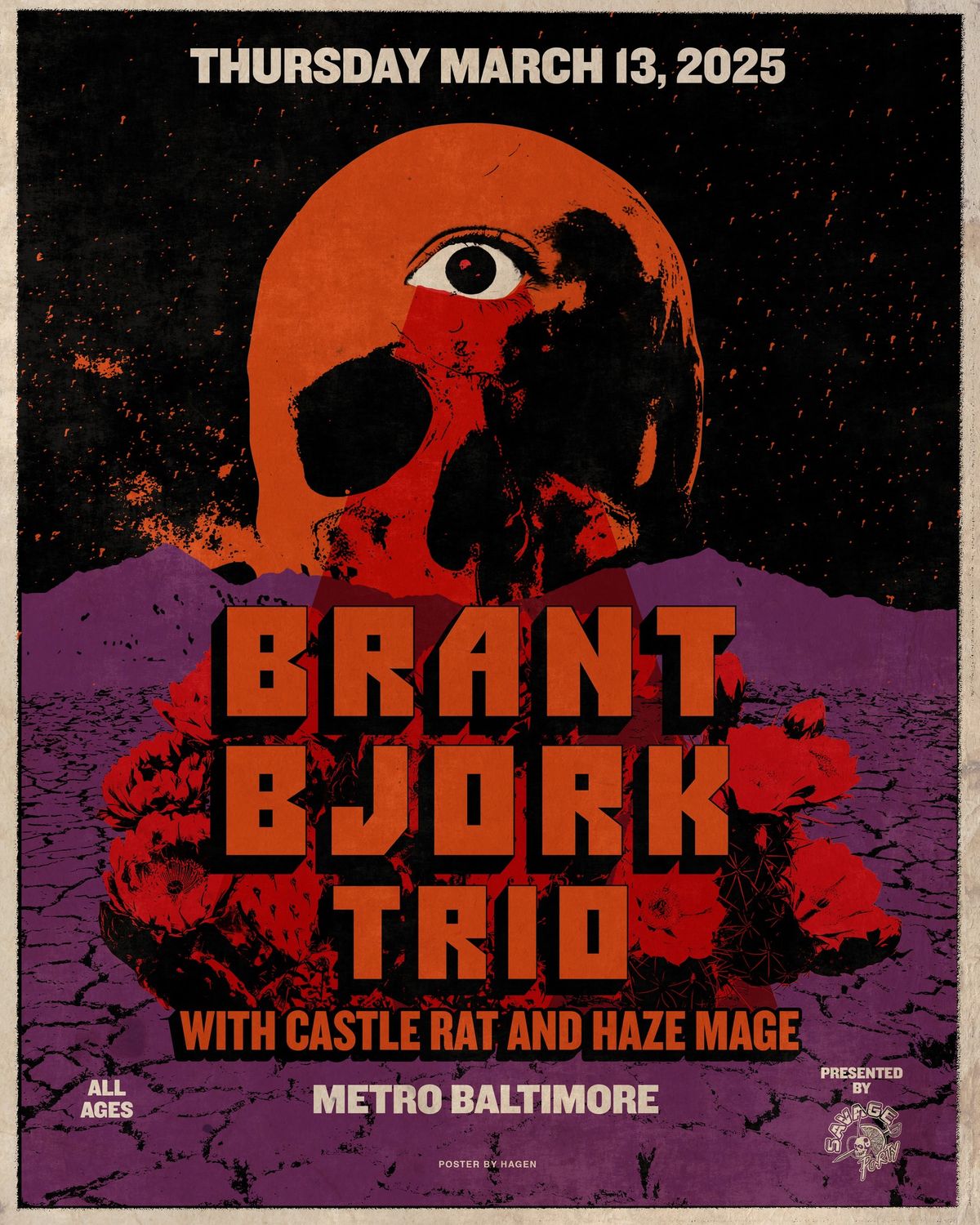 BRANT BJORK TRIO w\/ Castle Rat and Haze Mage @ Metro Baltimore 