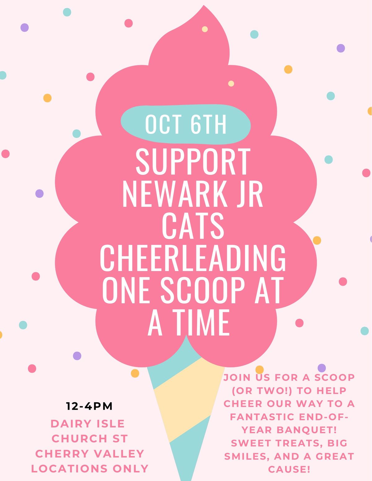 JR Cats Cheerleading Dairy Isle Fundraiser 