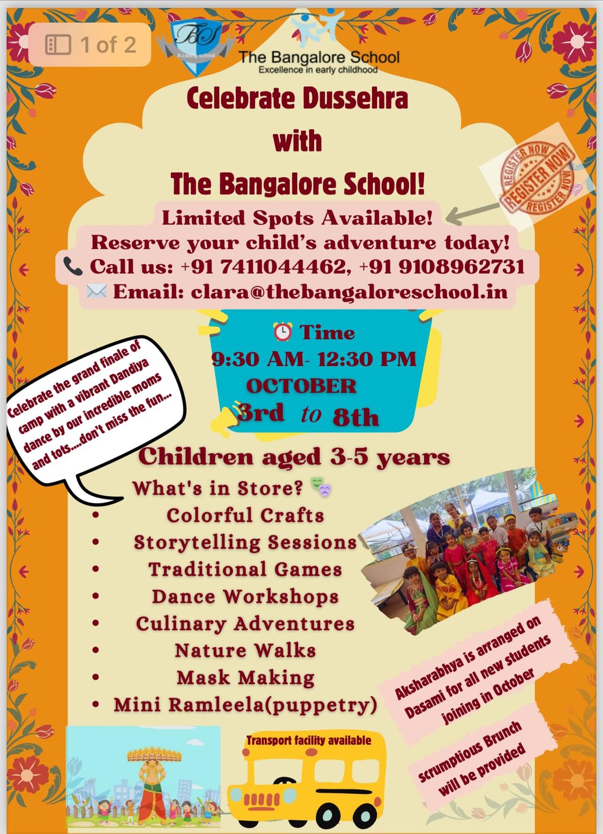 Join the Dussehra Fun at The Bangalore School!