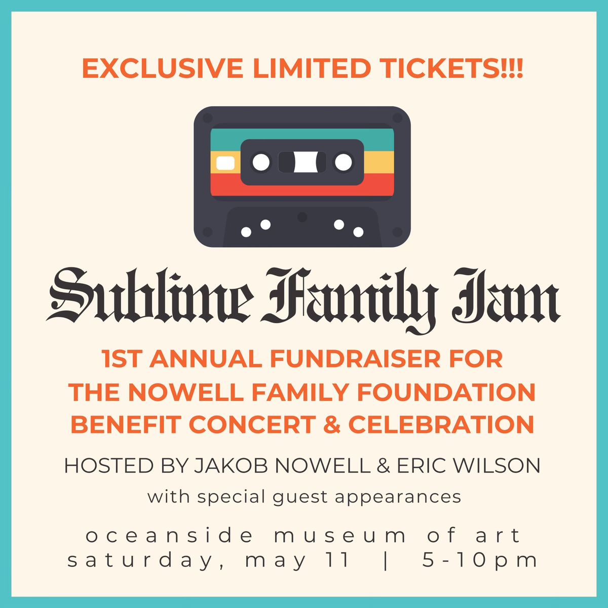 Sublime Family Jam - 1st Annual Fundraiser - ALL AGES!