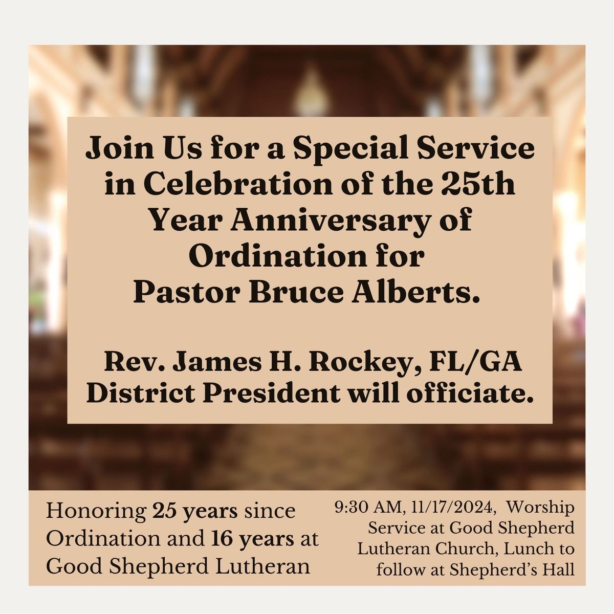 Pastor Bruce 25th anniversary\/celebration 