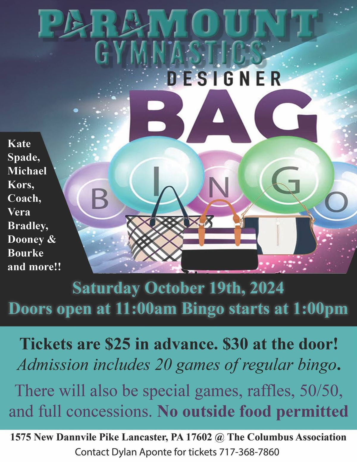 Paramount Xcel Team Designer Bag Bingo 