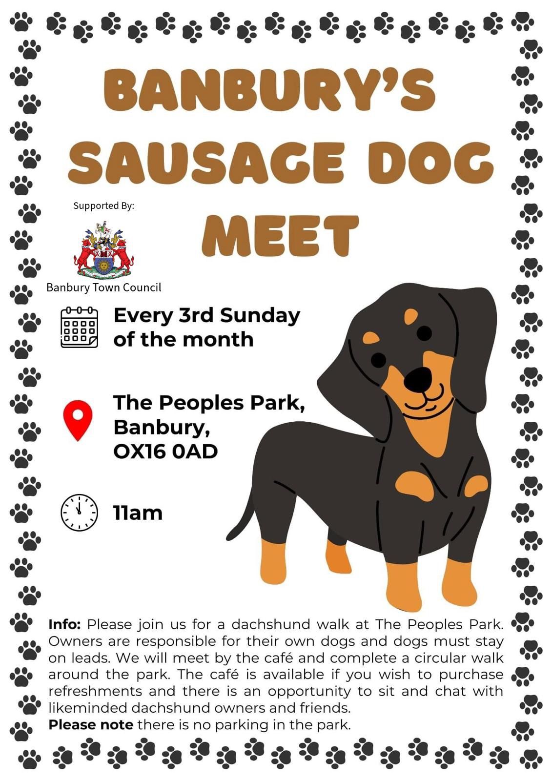 Banbury\u2019s Sausage Dog Meet 16th March