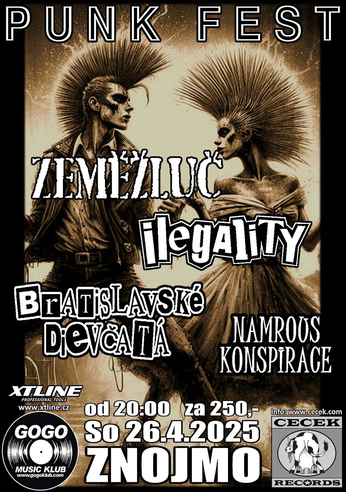 Punk Fest Znojmo: Zem\u011b\u017elu\u010d, Ilegality, Bratislavsk\u00e9 Diev\u010dat\u00e1 a Namrous Konspiracece