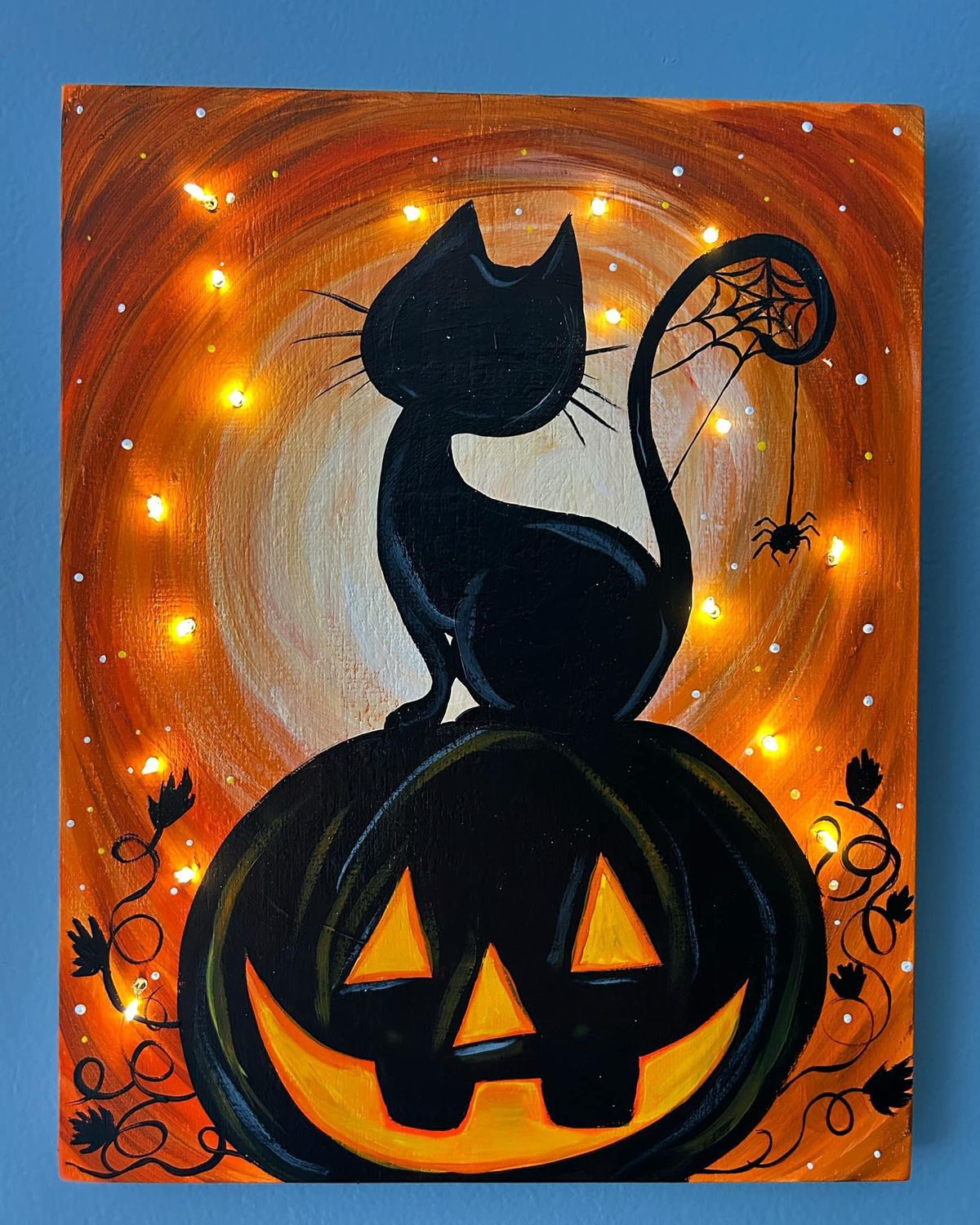 Light Up Halloween Sign - Dinner and Paint Night- Angelo's Pizzeria-Larchmont 