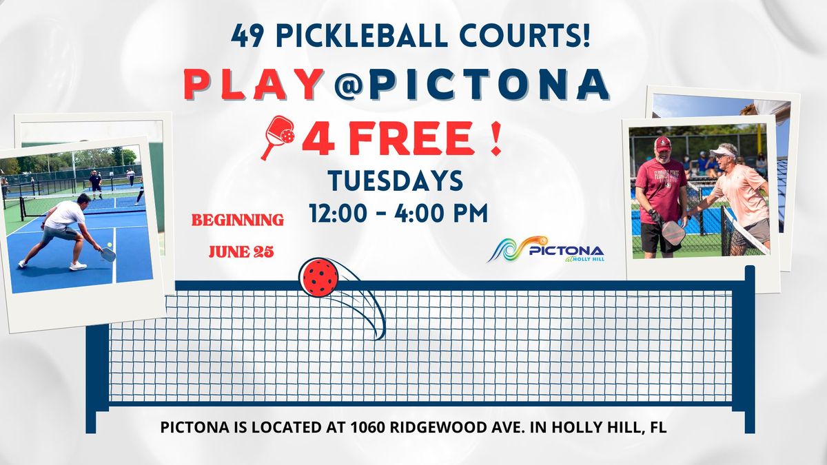 Pickleball - Play for FREE at Pictona on Tuesday Afternoons!