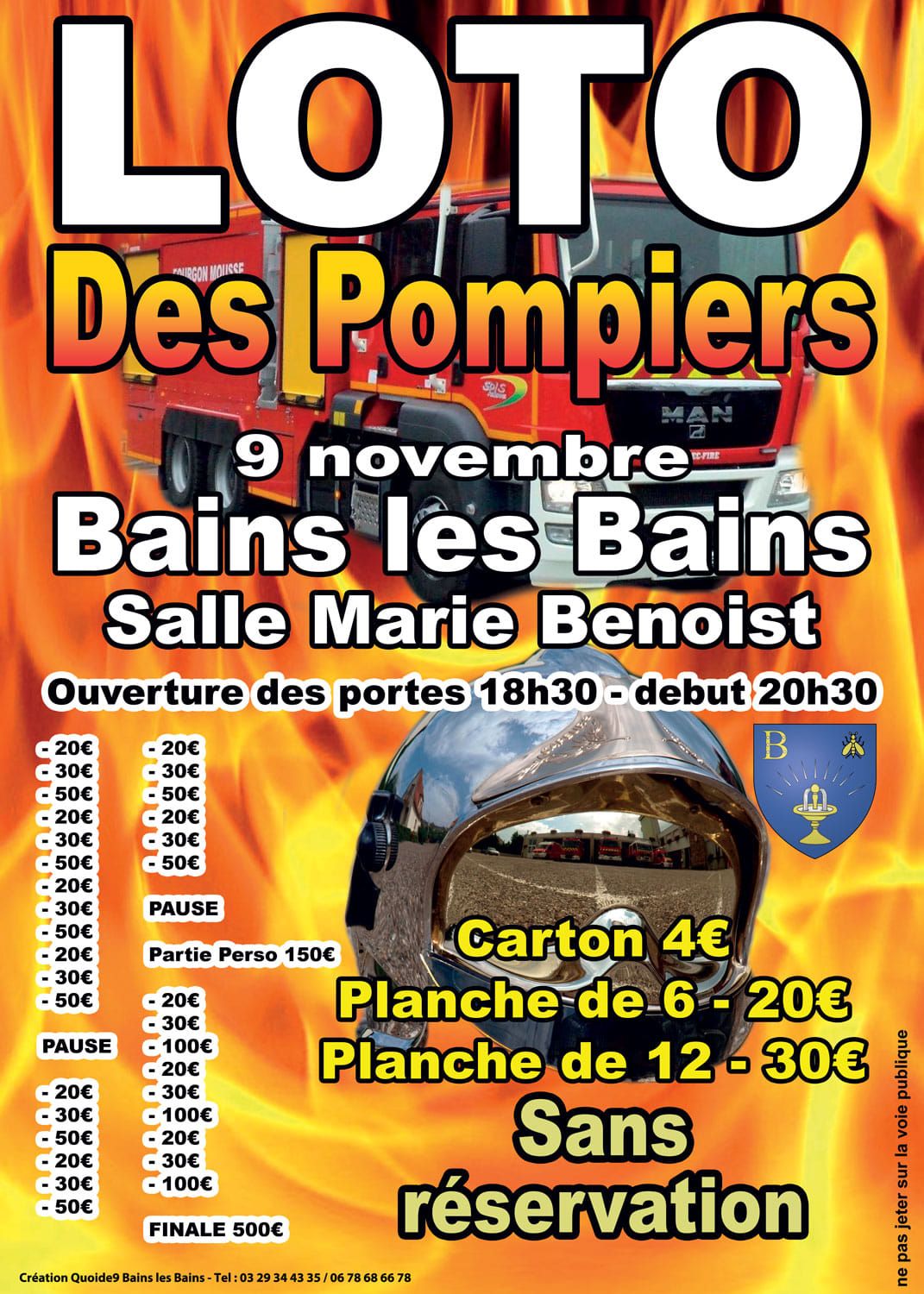 Loto des Sapeurs-Pompiers de Bains-les-Bains 