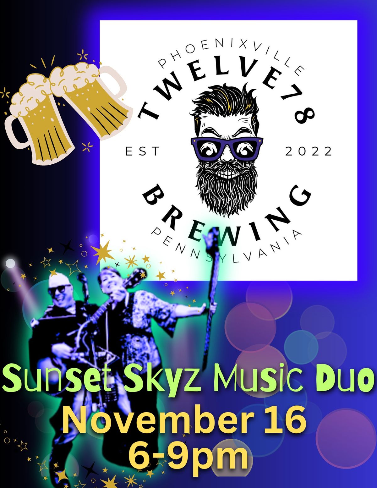 Sunset Skyz Music Duo @ Twelve78 Brewing Phoenixville PA