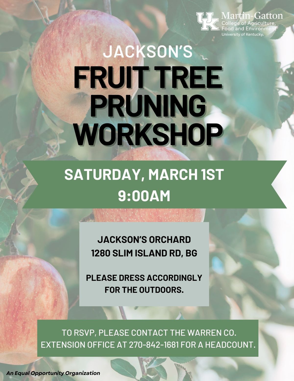 Annual Fruit Tree Pruning Workshop at Jackson's Orchard 