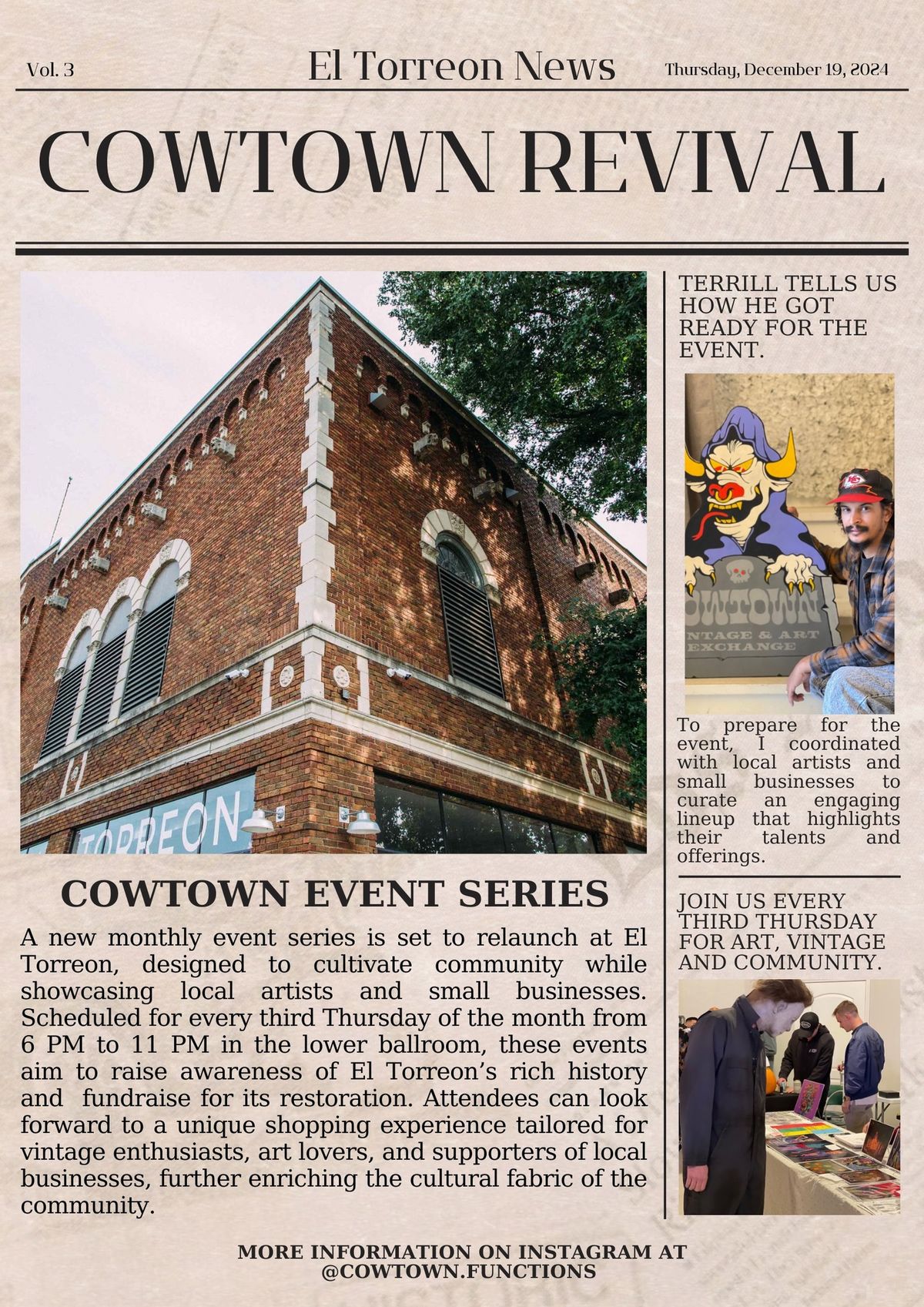 El Torreon KC x Oldish Duds Present: Cowtown Vintage & Art Exchange Event Series