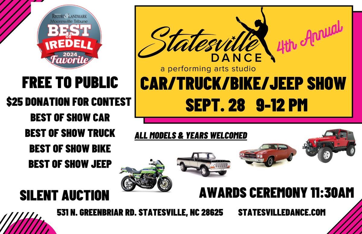 4th Annual Car\/Truck\/Bike\/Jeep Show - Statesville Dance