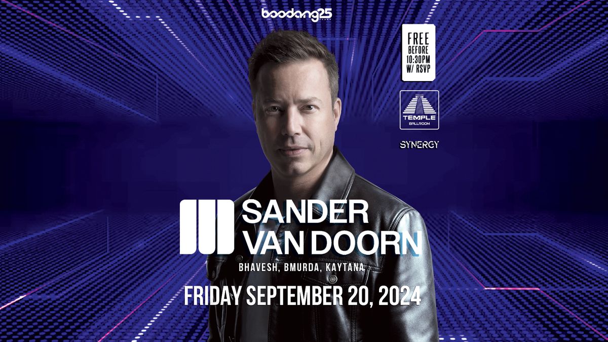 SANDER VAN DOORN - FREE BEFORE 10:30 PM W\/ RSVP - TEMPLE BALLROOM