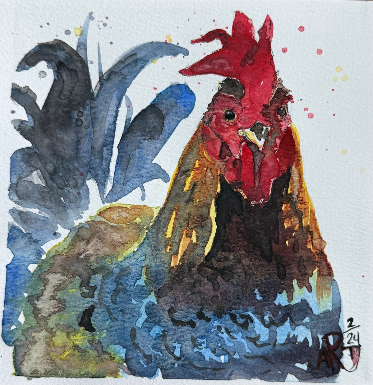 Pepin the Rooster (Watercolor Event)