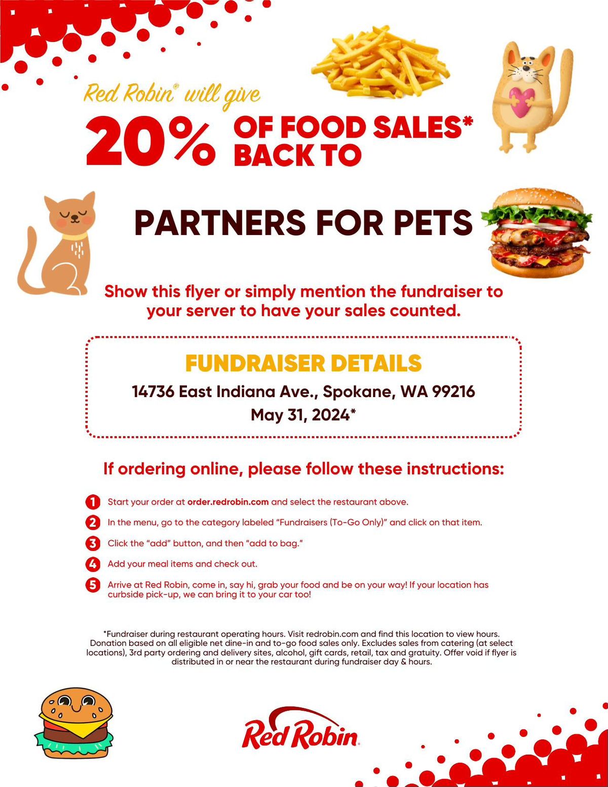 Red Robin Fundraiser for Partners for Pets!