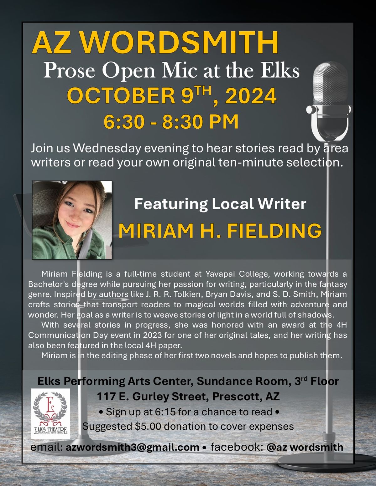 An Evening of Readings with Miriam H. Fielding