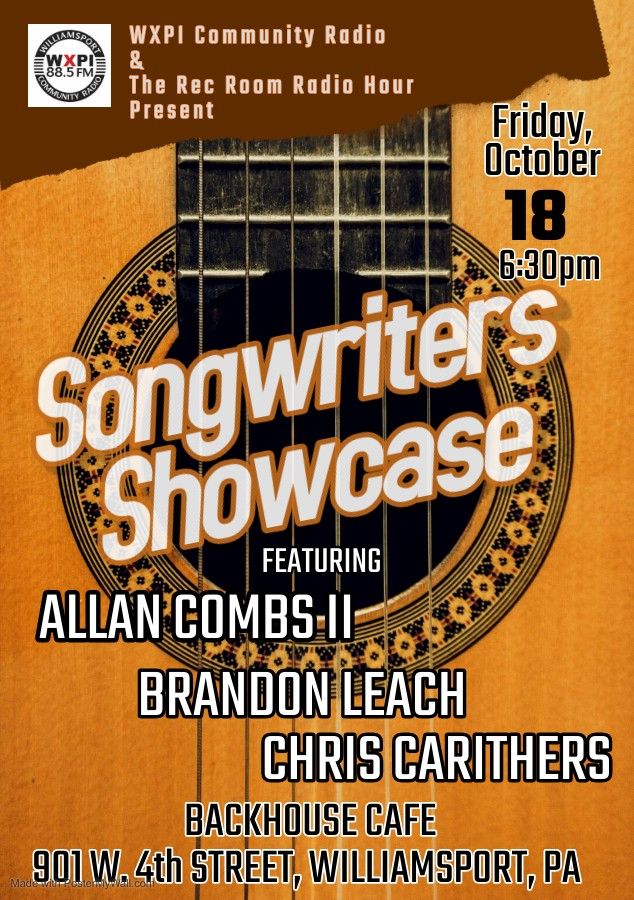 Songwriter Showcase featuring Brandon Leach, Chris Carithers, and Allan Combs II