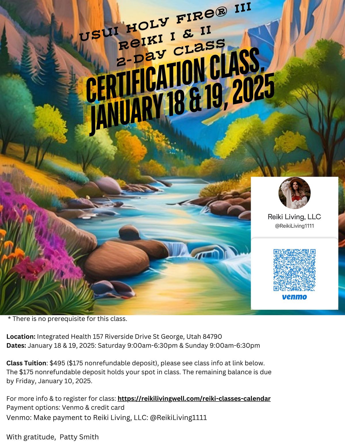 Usui Holy Fire Reiki I & II Certification Class