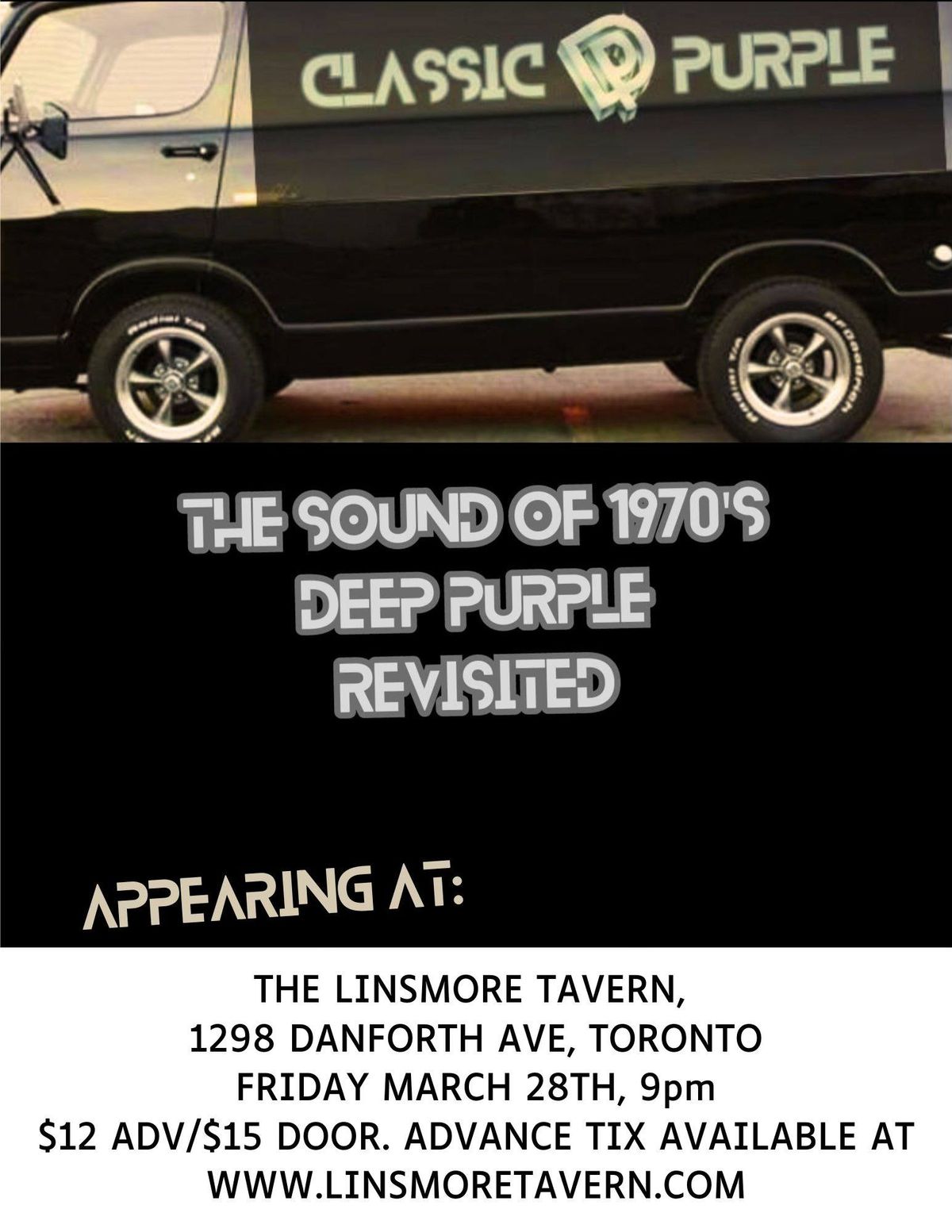 Toronto Deep Purple tribute band \u2013 Classic Purple Returns to the Linsmore Tavern!