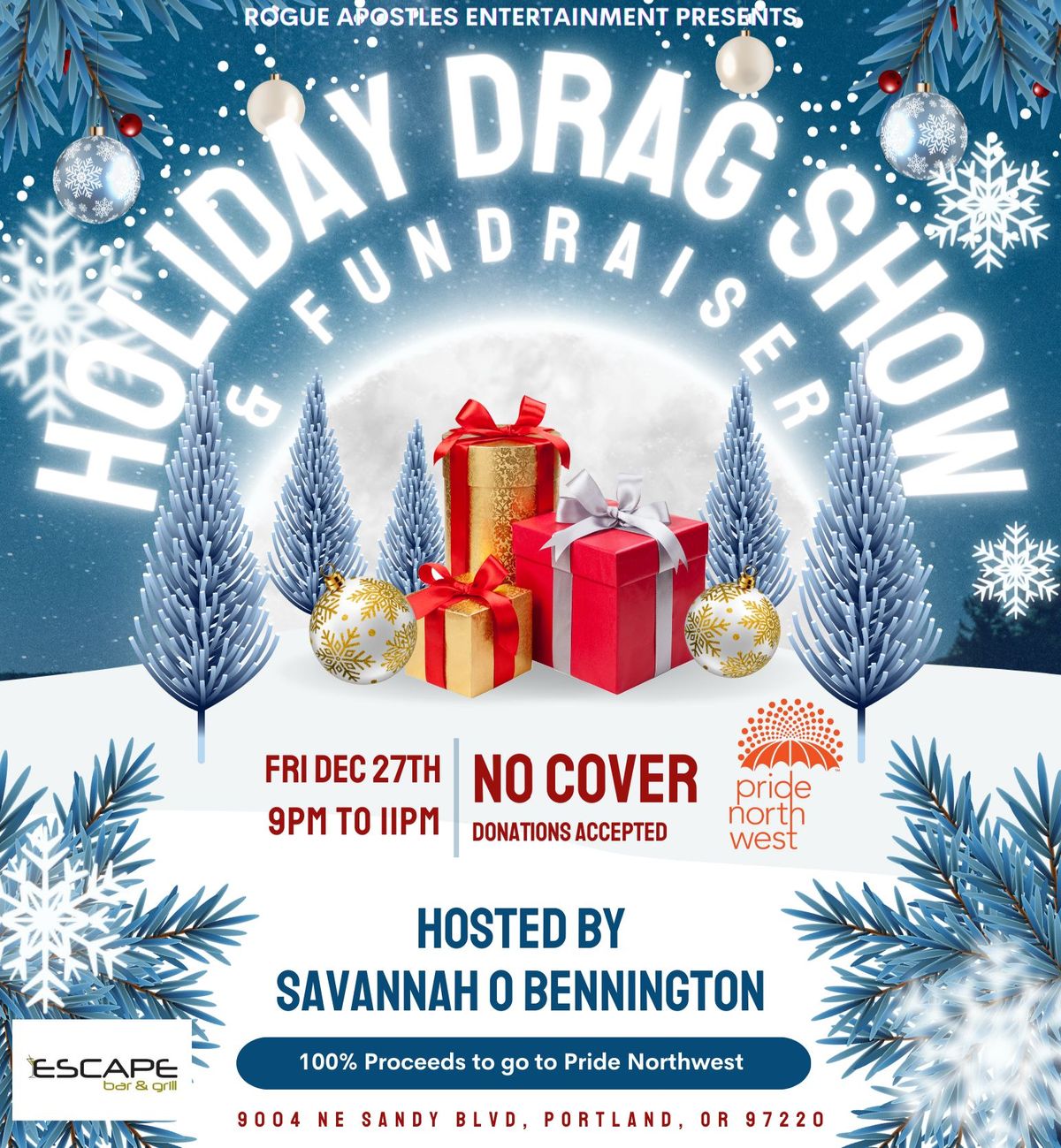 Escape Bar & Grill's Holiday Drag Show & Fundraiser