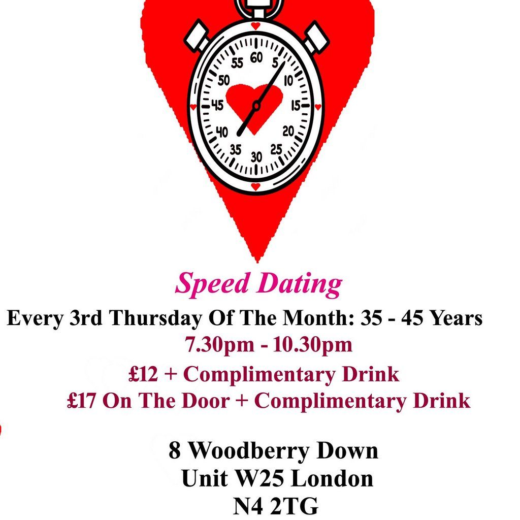 Speed Dating. 35 -  45 years. Thursdays