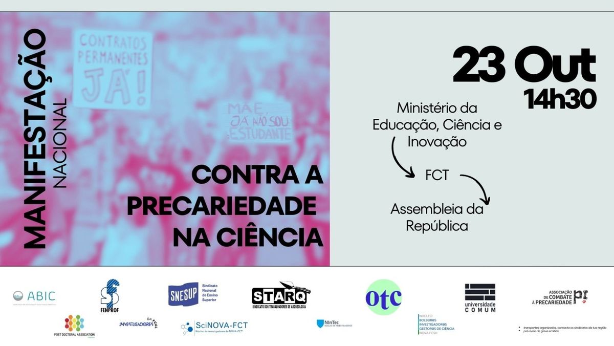 Manifesta\u00e7\u00e3o Nacional contra a precariedade na ci\u00eancia