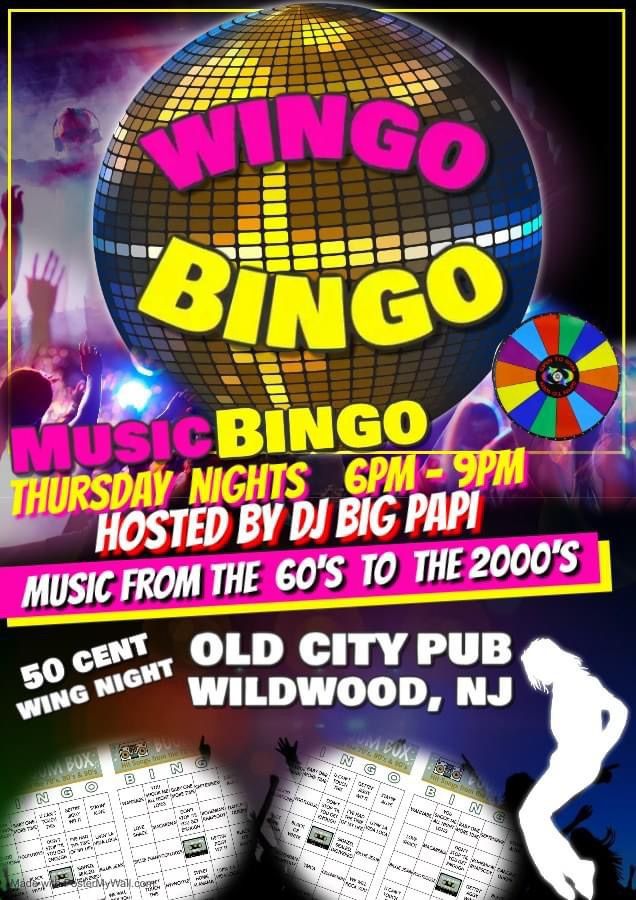 50cent wings and music bingo w\/ DJ Papi