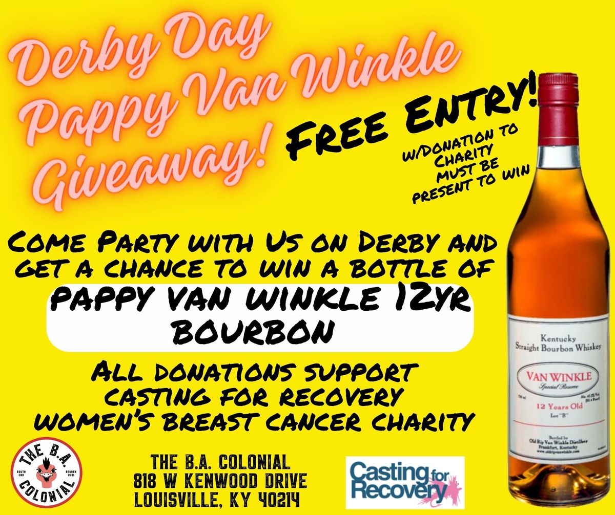 Pappy Van WInkle 12yr Bourbon Giveaway at the B.A. Colonial Kentucky Derby 150 Party!
