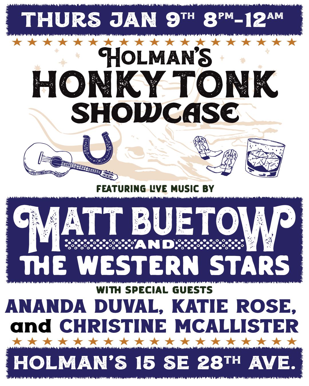 Honky Tonk Showcase-Matt Buetow & The Western Stars w\/ Ananda Duval