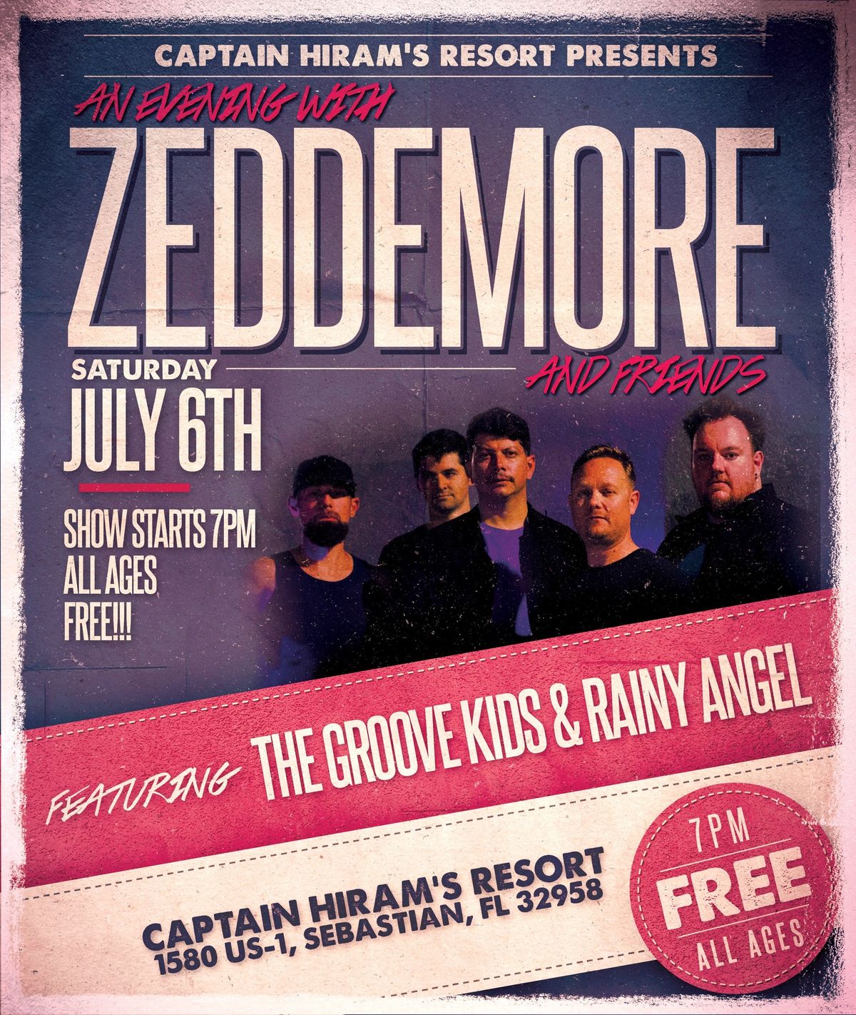 ZEDDEMORE Presents: An Evening with Zeddemore & Friends at Captain Hiram\u2019s Resort