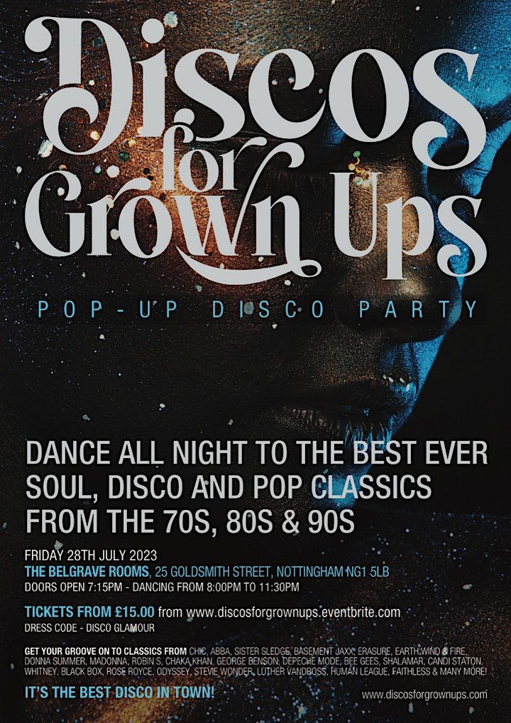 Discos for Grown ups pop-up 70s 80s and 90s disco party NOTTINGHAM, The ...