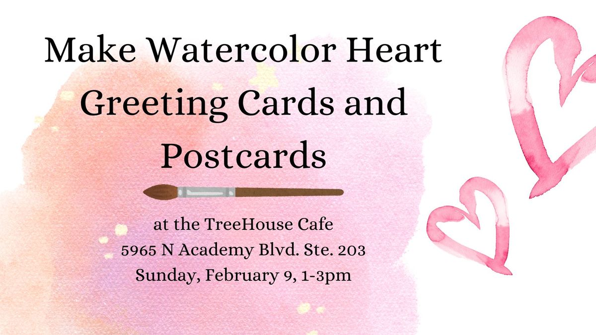 Watercolor Heart Greeting Cards and Postcards