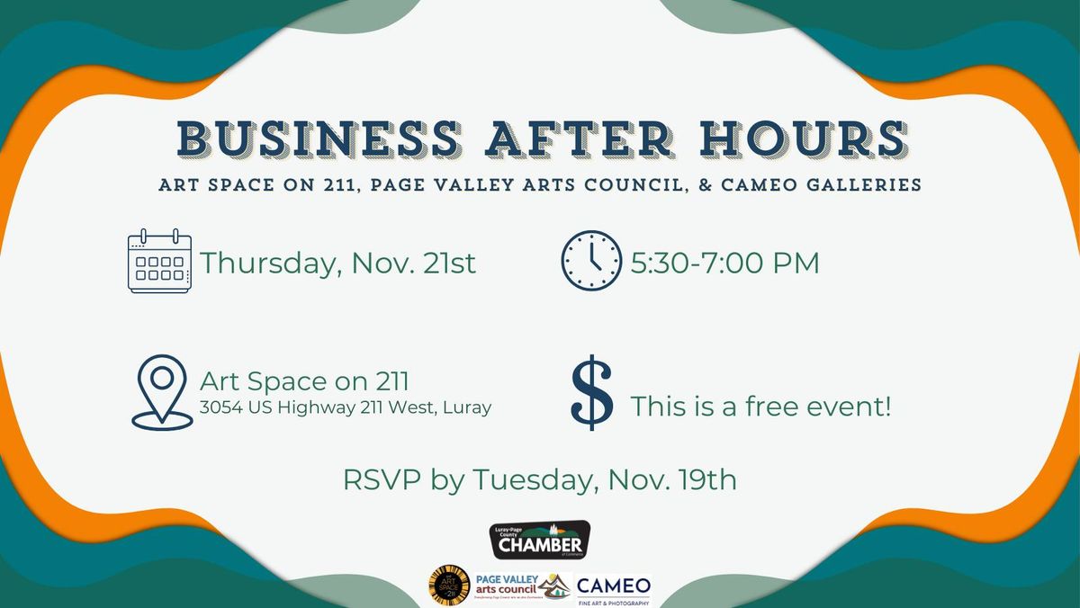 Business After Hours - Art Space on 211, Page Valley Arts Council & Cameo Galleries