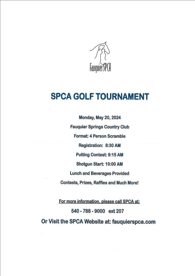 Fauquier SPCA Golf Tournament, Fauquier Springs Country Club, Warrenton