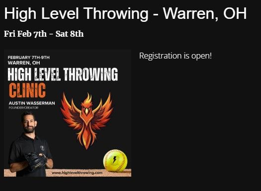 Austin Wasserman's High Level Throwing Softball Clinics