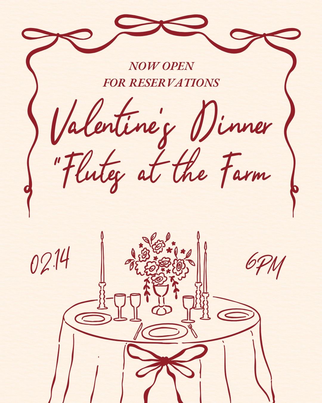 2025 Valentines Dinner: Flutes at the Farm