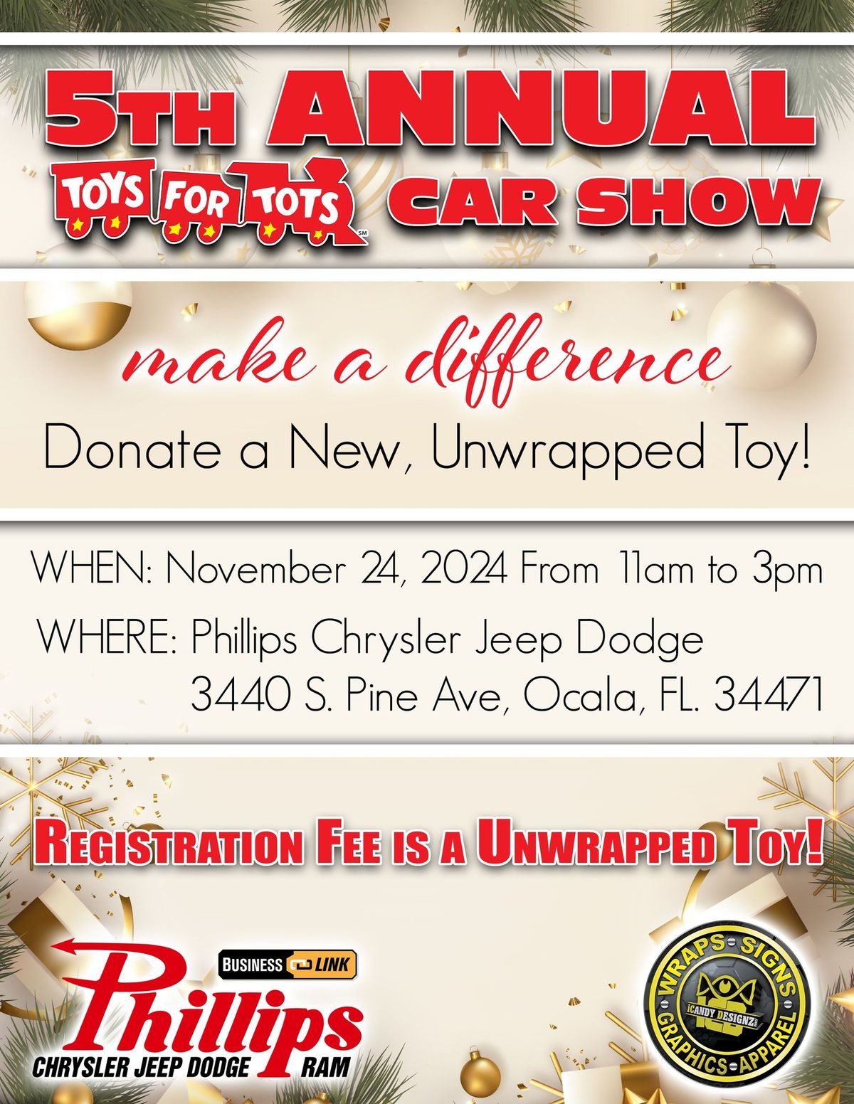 5th Annual Toys For Tots presented by Accent Insurance 