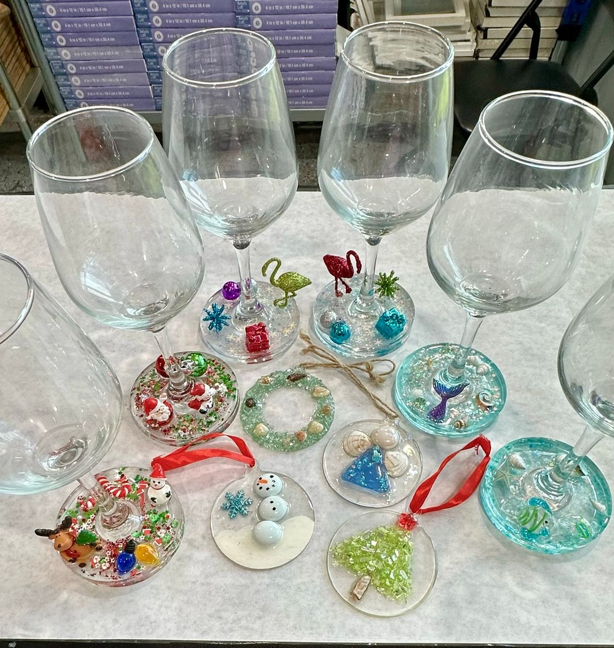 Wine Glasses & Ornaments Workshop