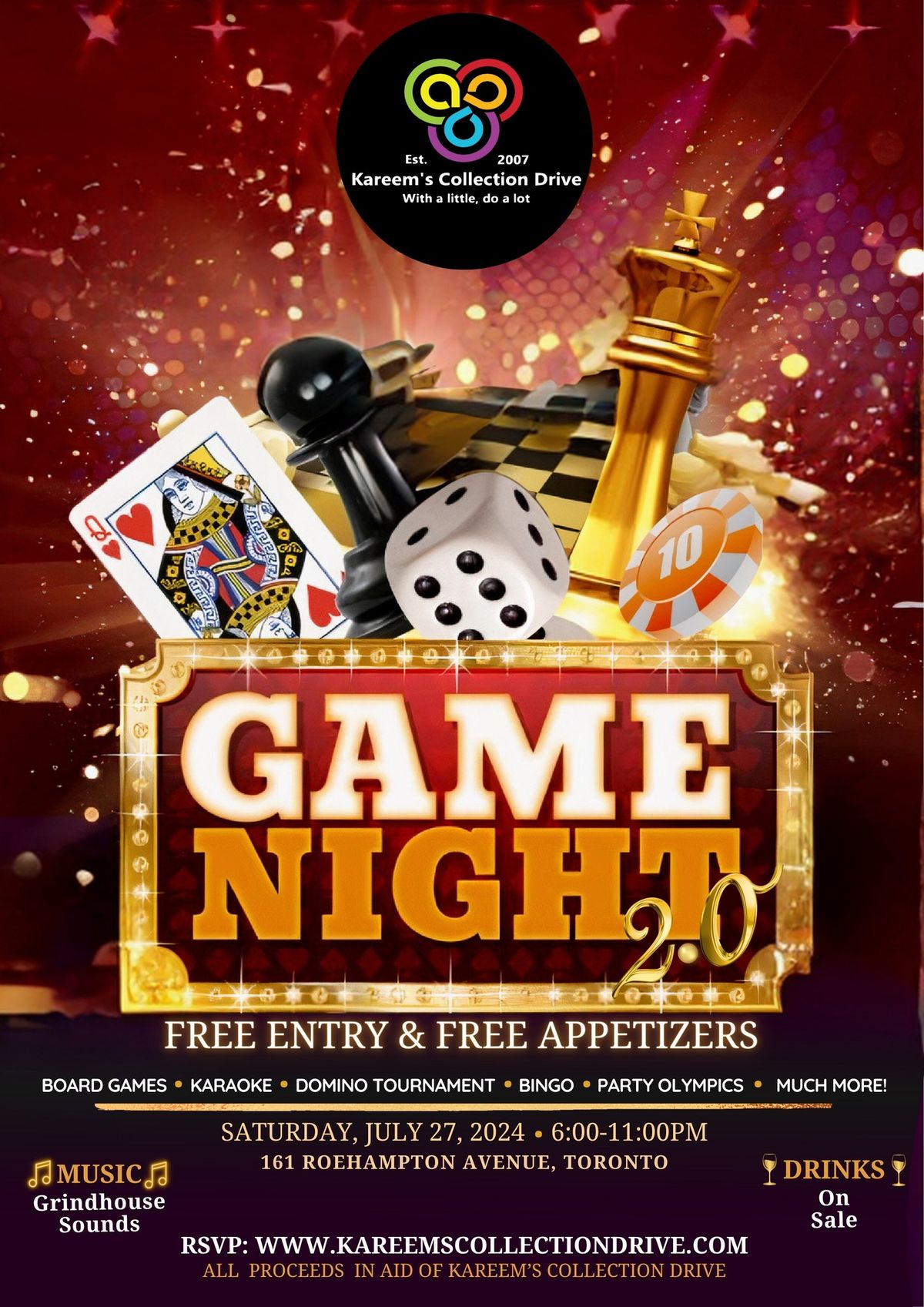 Kareem's Collection Drive Presents: Game Night