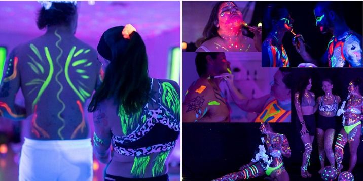 UV BLACK LIGHT SENSUAL BODY PAINTING & AERIAL HOOP PLAYSHOP