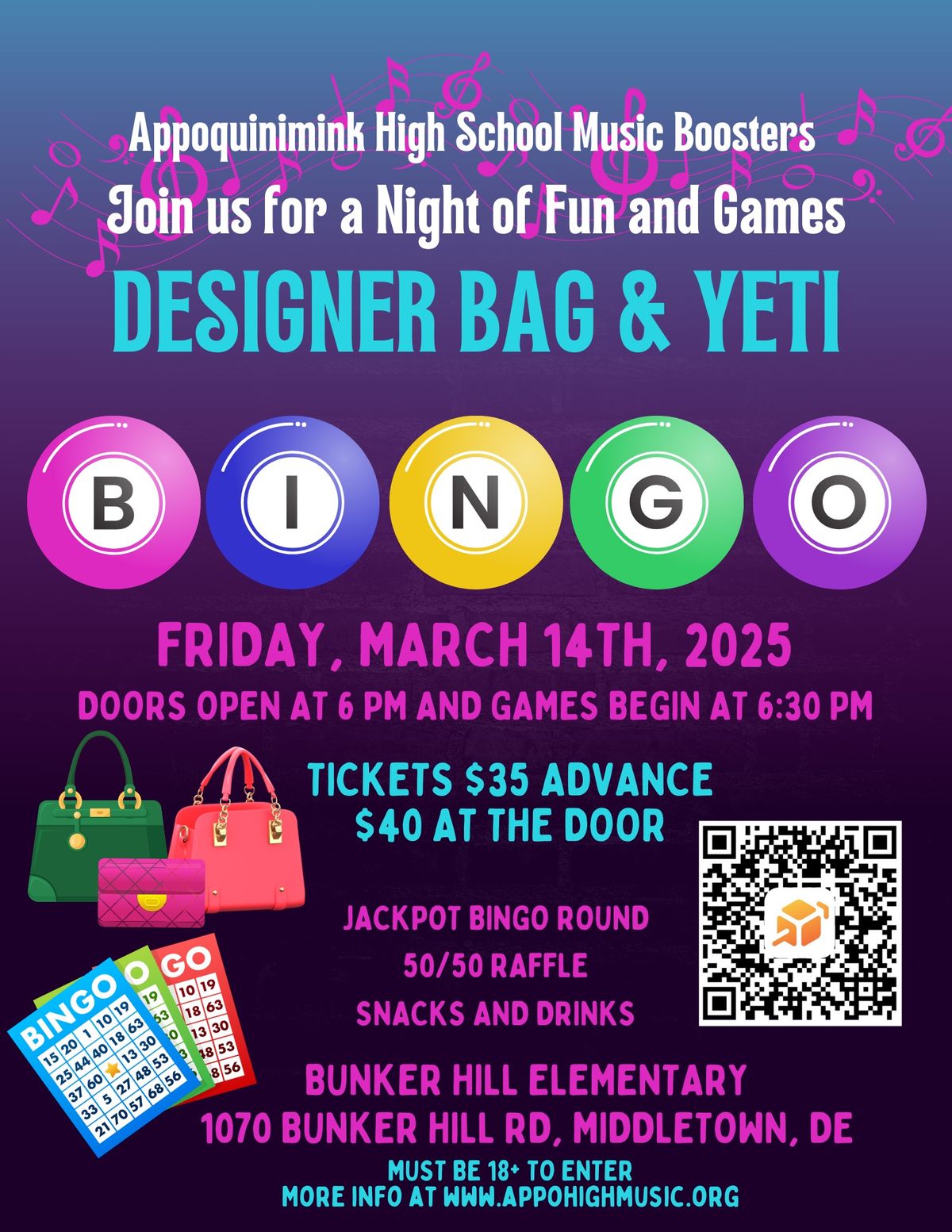 Designer Bag and Yeti Bingo