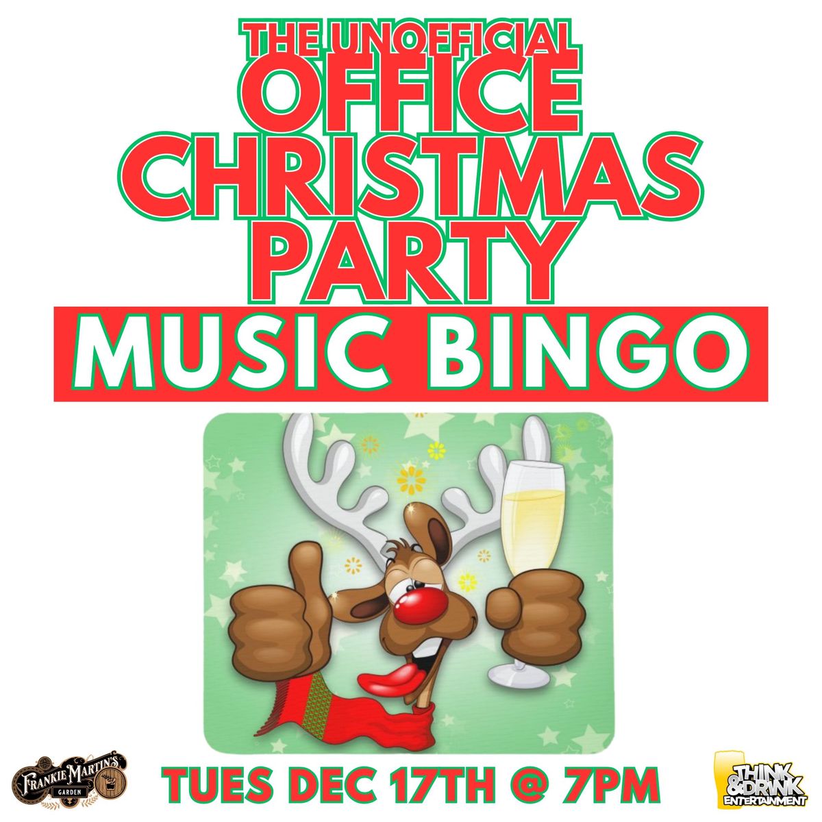 21+ Office Xmas Party Music Bingo @ Frankie Martin's Garden (Cottleville, MO) \/ Tues Dec 17th @ 7pm