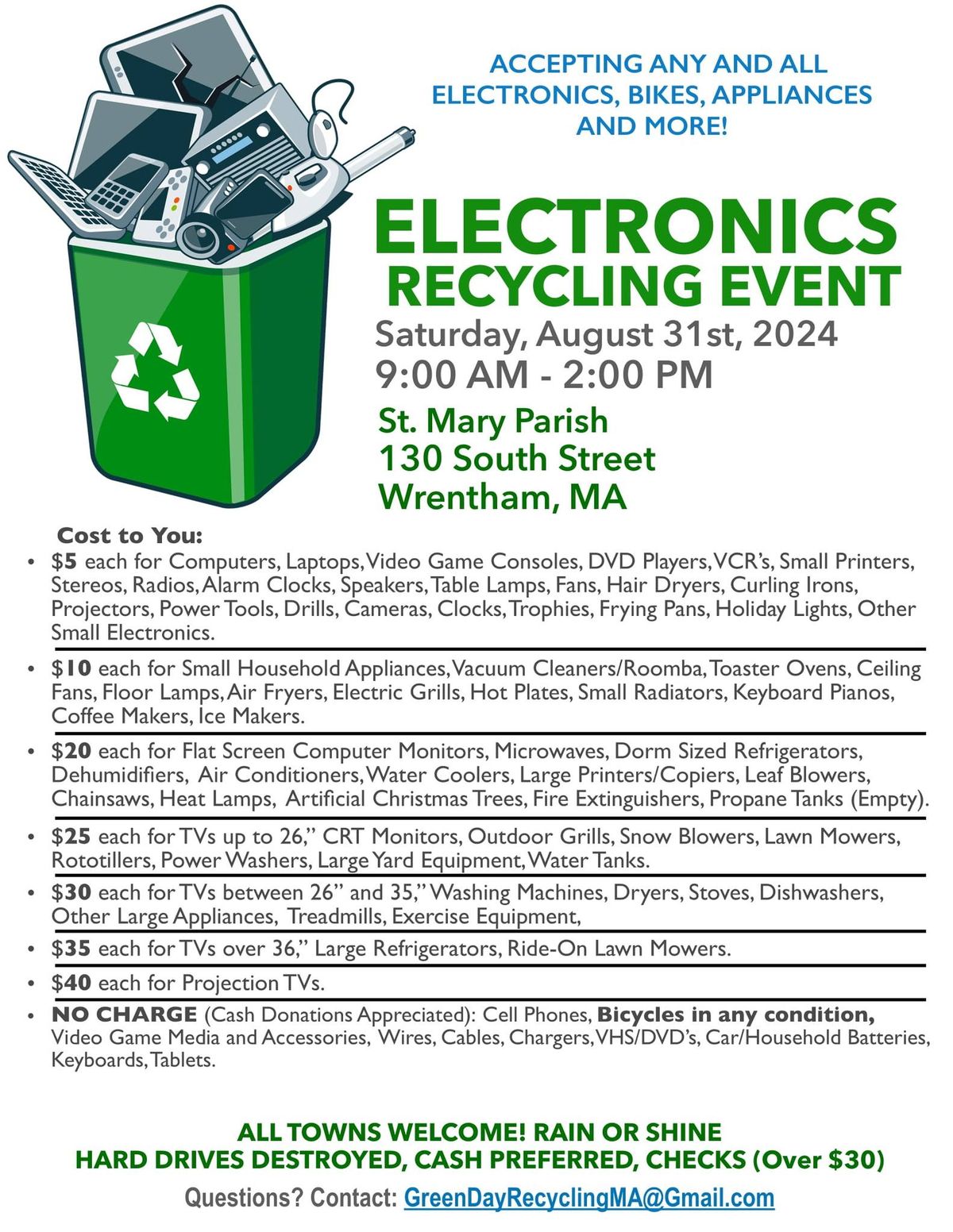 Wrentham Electronics Recycling Event