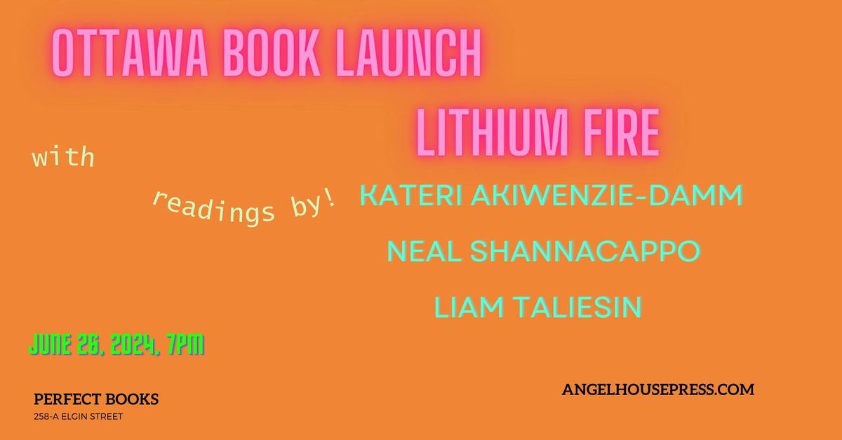 Ottawa Book Launch: Lithium Fire by Liam Taliesin