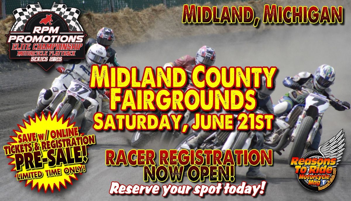 2025 ELITE CHAMPIONSHIP FLAT TRACK RACING: MIDLAND COUNTY FAIRGROUNDS