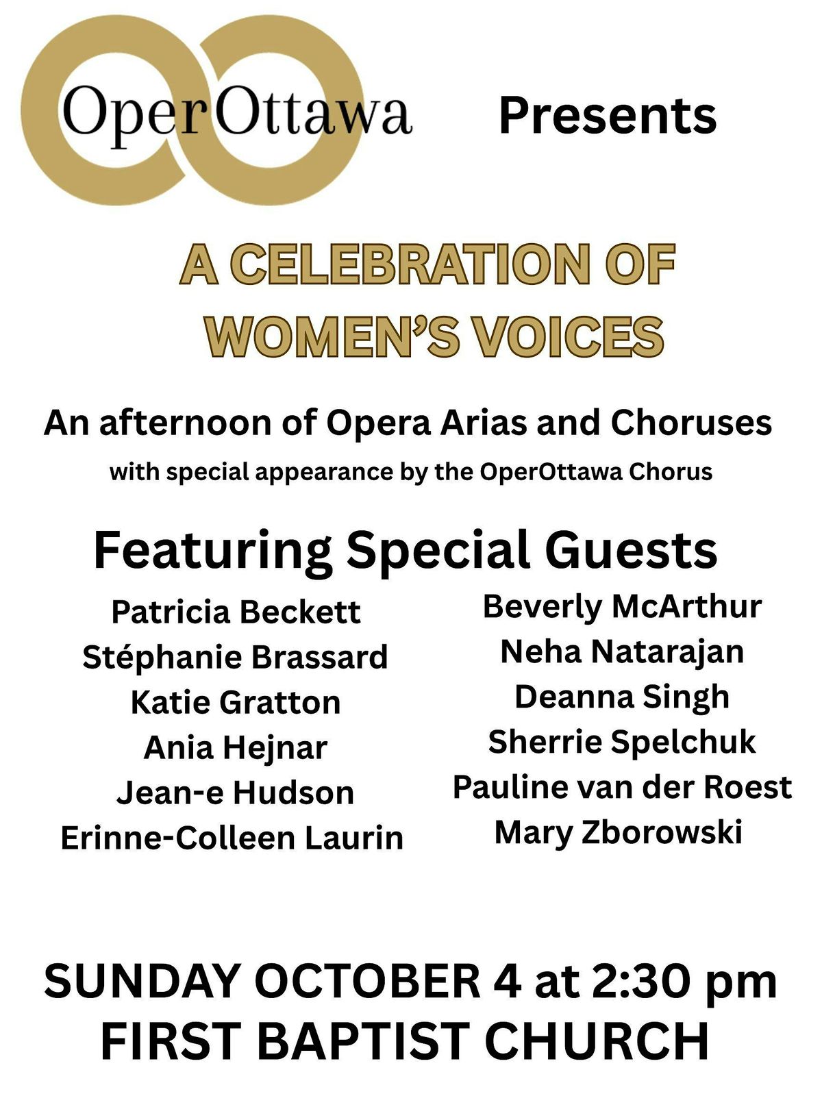 OPERA GALA CELEBRATING THE FEMALE VOICE - OPEROTTAWA