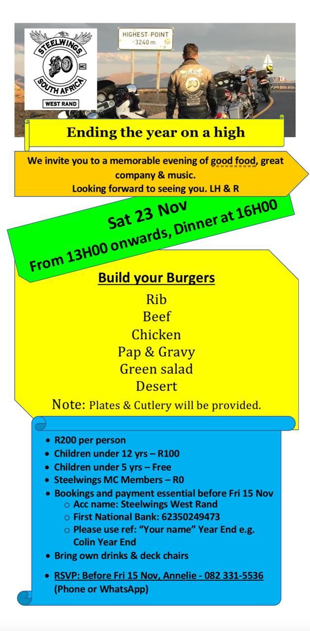 Steelwings West Rand Year End Function