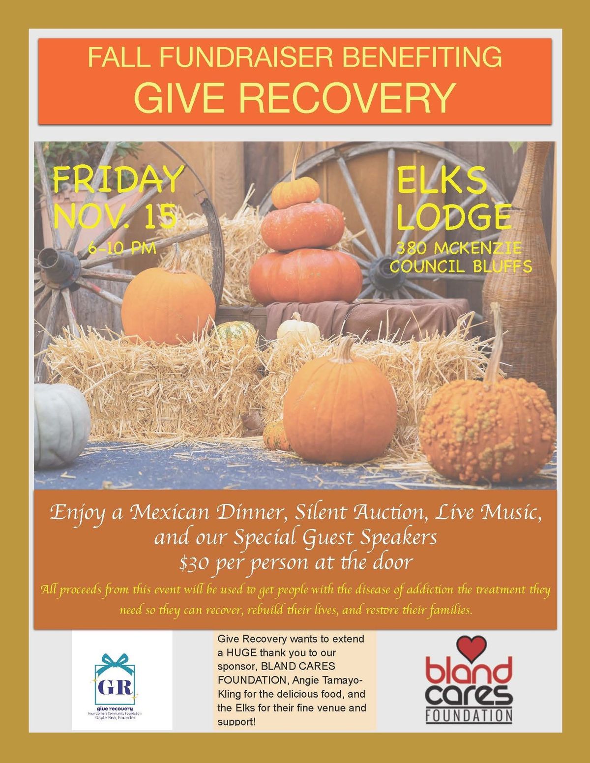 GIVE RECOVERY FALL FUNDRAISER