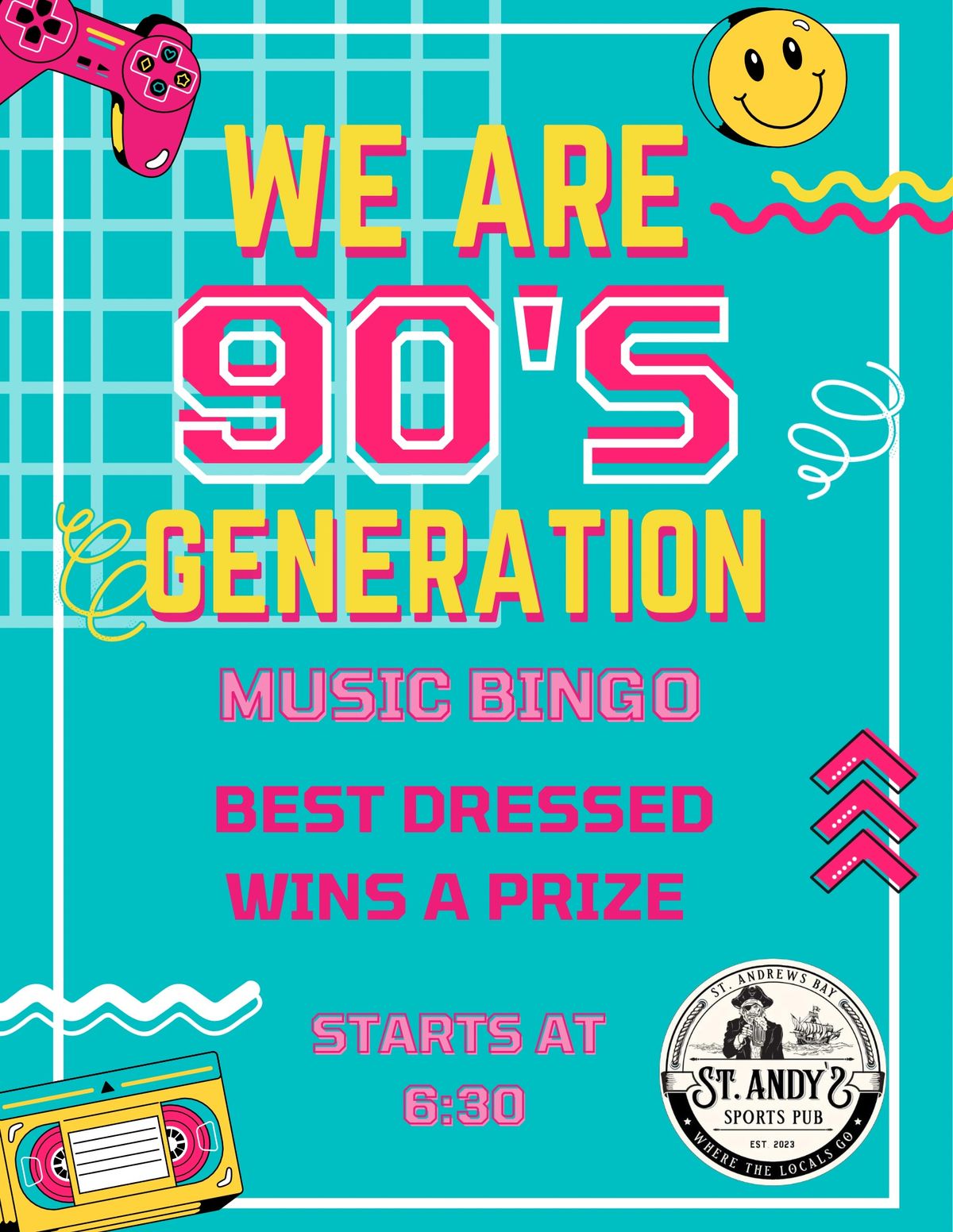 \ud83c\udfb6 **90\u2019s Themed Music Bingo - A Blast from the Past!** \ud83c\udfb6